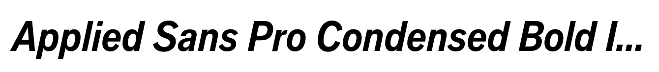 Applied Sans Pro Condensed Bold Italic
